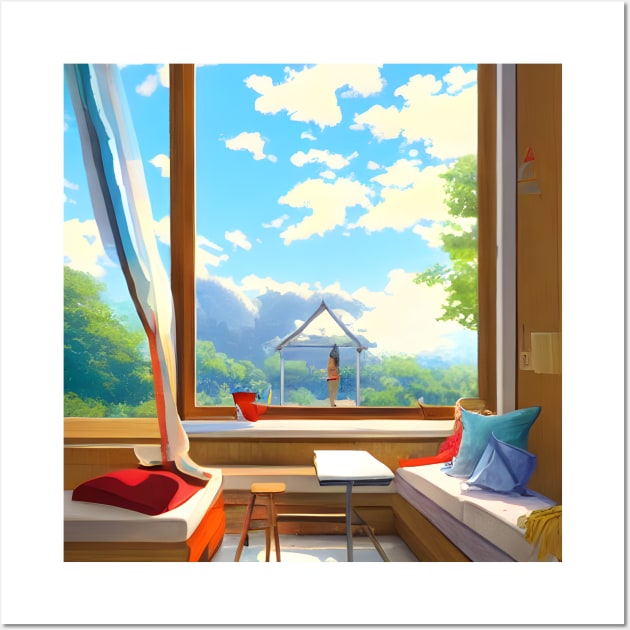 Dreamy Sky Tropical Vacation Chilling in Outer World Relax Day Wall Art by DaysuCollege